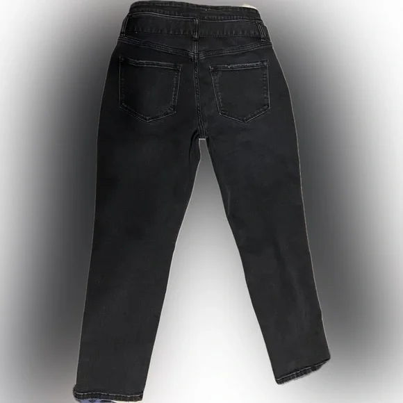 Vervet 29 Black Erika Stretch Mom Jeans | High Waist | Distressed | Tie Waist - Picture 7 of 16